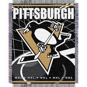 Pittsburgh Penguins Bed Throw Blanket 48x60:  Home 
