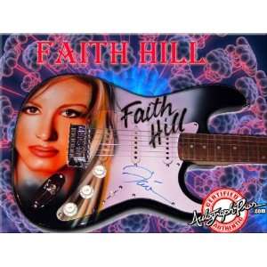   Autographed Signed Custom Airbrush Guitar & Proof 