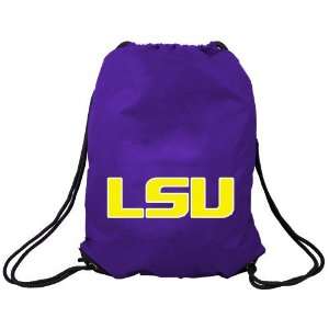  LSU Tigers Purple Nylon Drawstring Backpack: Sports 