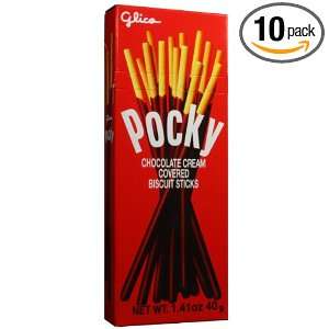 Glico Pocky Chocolate, 1.41 Ounce Boxes (Pack of 10):  