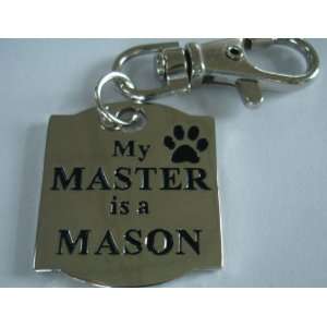  MASON ENGRAVED MASONIC SHINY SILVER TONE ENAMEL My Master 
