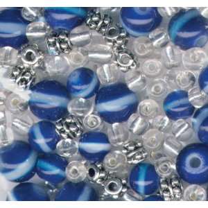  Bracelet Blends Beads Stripe Mix Blue   660796 Patio 