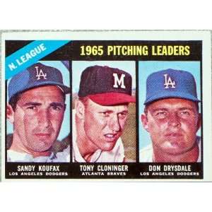  1966 Topps Card of 1965 NL Pitching Leaders #223 Koufax 