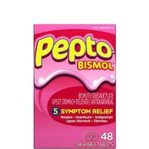  Pepto Bismol Original Chewable Tablets 48ct (Quantity of 5 