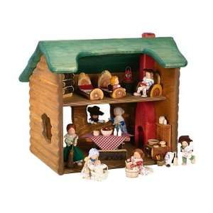  Rustic Wooden Pioneer Minatures Set, 36 Pieces Toys 