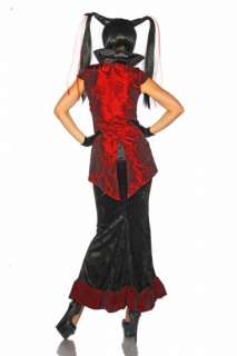 Sexy Hexen Vampir Kostüm, Gothic Rock, schwarz rot Samt 