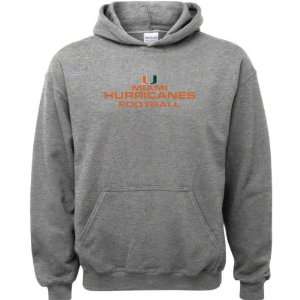 Miami Hurricanes Sport Grey Youth Football Modal Hooded Sweatshirt 