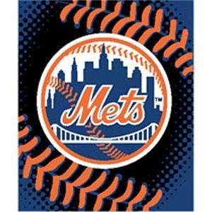  New York Mets Royal Plush Raschel MLB Blanket (Stitching 