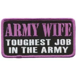  ARMY WIFE TOUGHEST JOB Military Vet Biker Vest Patch 