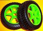 81035 1/8 Off Road RC Buggy Wheels and Tyres x 2 Green