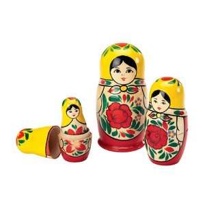   : Handcrafted Wooden Matreshka Nesting Dolls, Set of 6: Toys & Games
