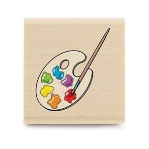  Artist Palette Wood Mounted Rubber Stamp