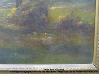   Luminist Antique Hudson River School Landscape Oil Painting NoRes