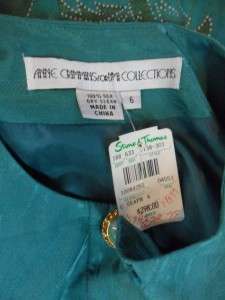 NEW NWT Anne Crimmins UMI Collections Size 6 SILK Seafoam Blouse Skirt 