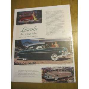  1949 lincoln automobile print ad 