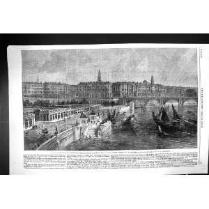  1863 Landing Stairs Roads Gardens Waterloo Bridge 