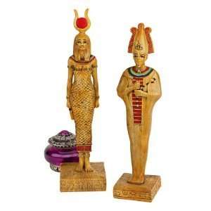   Egyptian Hathor Osiris Sculpture Statue Figurine   2 Sets: Home