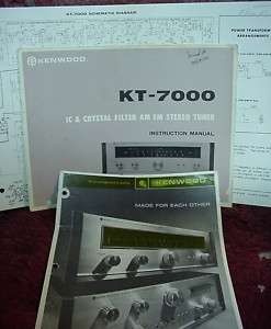 KENWOOD KT 7000 AM/FM TUNER OWNER MANUAL 17 pages  