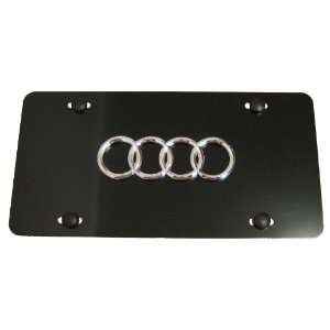 Audi Rings Logo Chrome Aluminum Black Front License Plate