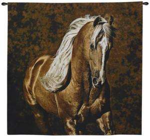 GOLDEN BOY ~ PALOMINO HORSE TAPESTRY WALL HANGING  