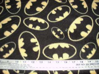   Fabric~ Warner Brothers BATMAN Logo Black and Yellow BTY $8.00  