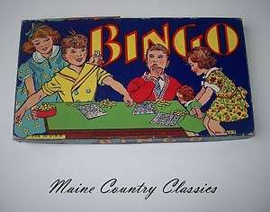 Vintage BINGO GAME by J. PRESSMAN No. 3125 1930s/40s Great Graphics 