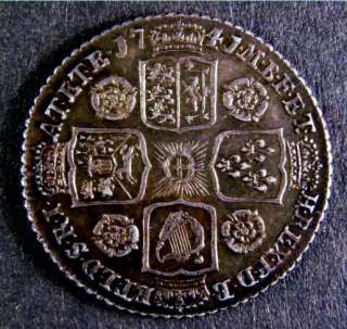 1741 George II Shilling EF 70. CGS 2nd Finest Known. Coin Has Ten 