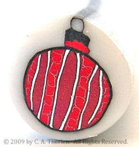 RAW Red Christmas Ornament Polymer Clay Cane  