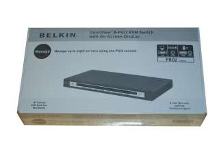 NEW Belkin OmniView Pro2 F1DA108T 8 port KVM + 8 Cable  