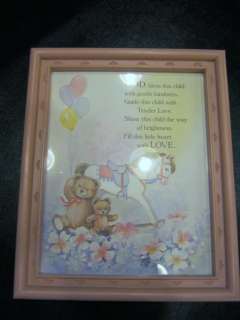 Baby Girl Nursery Wall Hanging Picture Verse Religious God Bless this 