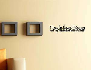 FAMILY HOME EVENING Vinyl wall quotes sayings lettering  