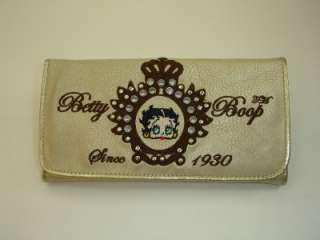 Betty Boop Crown Embroidery Gems Style Wallet (#4 Gold)  