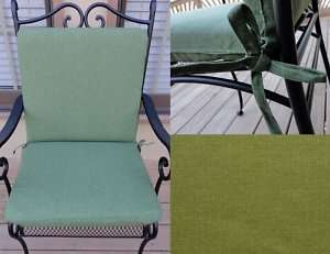 OUTDOOR PATIO DINING CHAIR SEAT & BACK CUSHION Green  