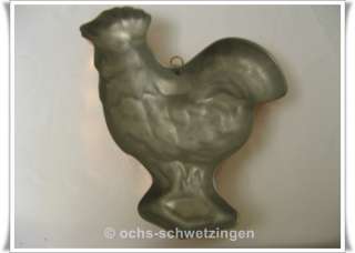 Kupfer alte Backform Hahn links ca 25 cm (A03)  
