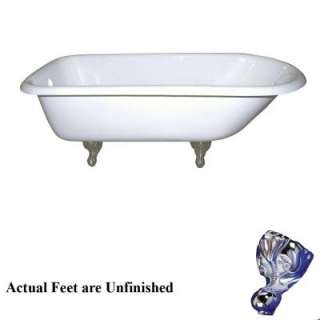   and Claw Feet Roll Top Tub with 3 3/8 in. Centers in Tub Wall in White