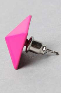 Accessories Boutique The Pyramid Stud Earrings in Pink  Karmaloop 