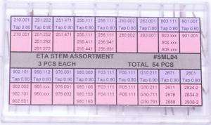 ETA Winding Stem Assortment 18 Diffrent Sizes 3pcs.each  