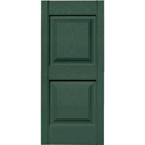 Builders Edge 15 in. x 35 in. Raised Panel Shutters Pair #028 Forest 