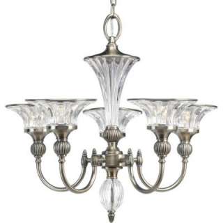 Roxbury Collection Classic Silver 5 light Chandelier