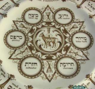   Brown Ceramic Passover Seder Plate England Ca 1920 Judaica  