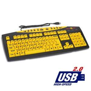 Keys U See Large Print Keyboard with Yellow Keys   Black at 