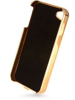 Hartschalentasche Hard Case Etui, Gold Leder Optik für Apple iPhone 4 