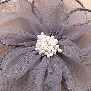 Organza Flower Hair Clip or Brooch with Pearl Cluster  
