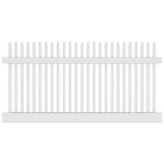   Ft. White Vinyl 2 Rail Picket Fence Panel 73011681 at The Home Depot