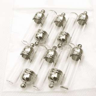 10 Vial Pendants (mini/glass/vials/lot) LARGE TUBES *  