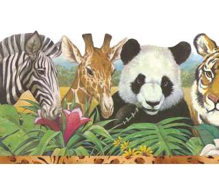 Jungle Tiger, Giraffe, Panda & Zebra Border KS31019B  