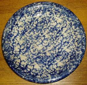 Antique Blue Spongeware Plate Chip  