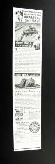 New Idea Farm Equipment Hay rakes loader haying 1938 Ad  