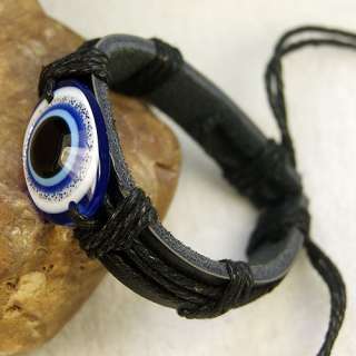 Wonderful Evil Eye leather hemp bracelet Wristband Free Shipping 
