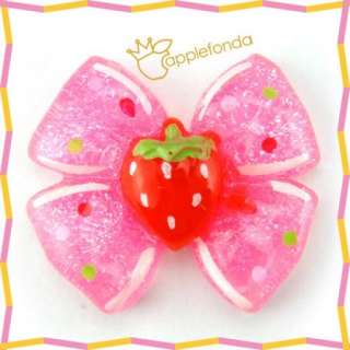 Q201 Lucite Flatback charm bead Pink bow tie (5pcs)  